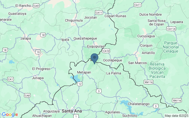 Kaart met locatie Montecristo-El Trifinio National Park